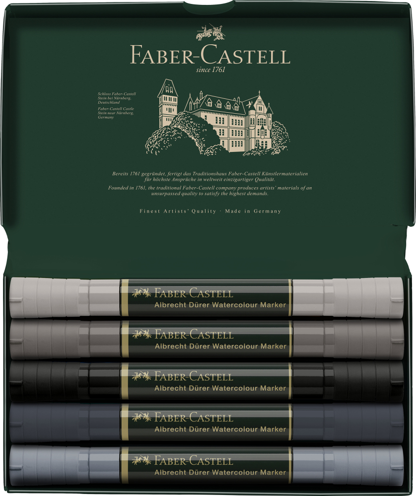 Set 5 markere solubile tonuri de gri a.durer faber-castell [2]