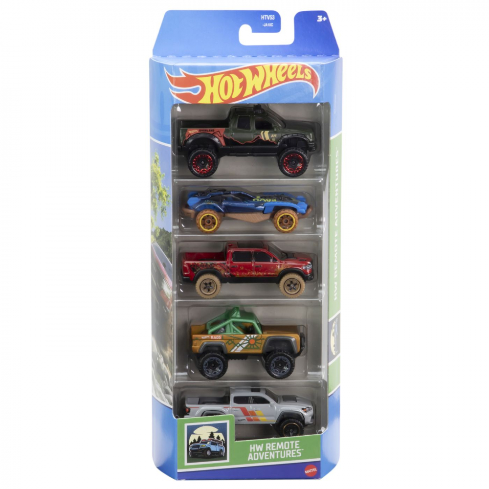 Set 5 masini hot wheels cu design hw remote adventures, varsta de la 3 ani la 12 ani [1]