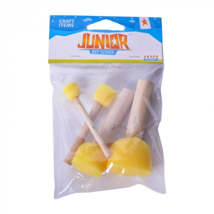 Set 5 bureti pentru pictat, maner lemn, diverse dimensiuni [2]