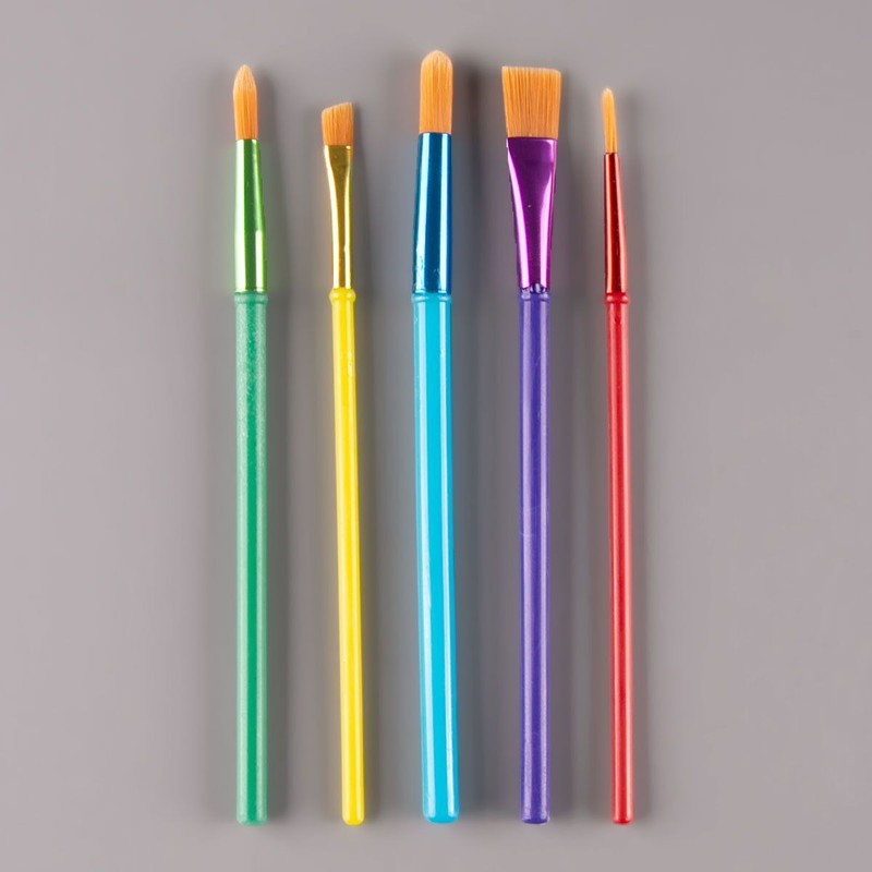 Set 5 pensule, varf nylon, rotund si lat [2]