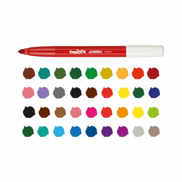 Carioci Groase Copii, CARIOCA Jumbo, 50 buc/set, lavabile, culori diferite [2]