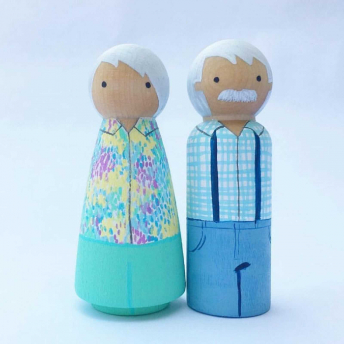 Jucarii din lemn Waldorf - set 50 papusi figurine din lemn natur. [6]