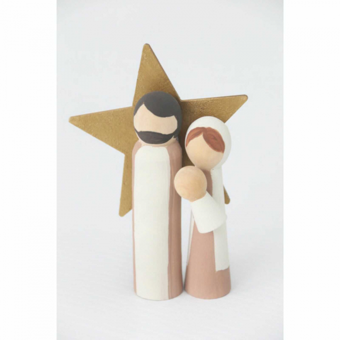 Jucarii din lemn Waldorf - set 50 papusi figurine din lemn natur. [11]