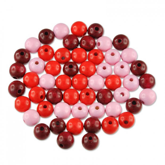 Set margele din lemn rotunde, mix 3 culori, 56 buc, Meyco [2]