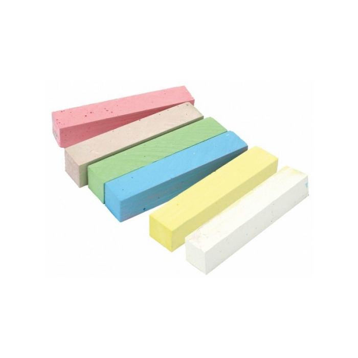 Creta scolara colorata pentru tabla sau pavaj, 6 bucati. [2]