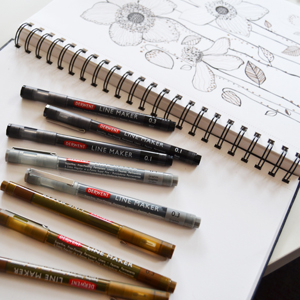Set 6 bucati liner grafic profesional (0.05/0.1/0.2/0.3/0.5/0.8 mm) negru derwent [5]