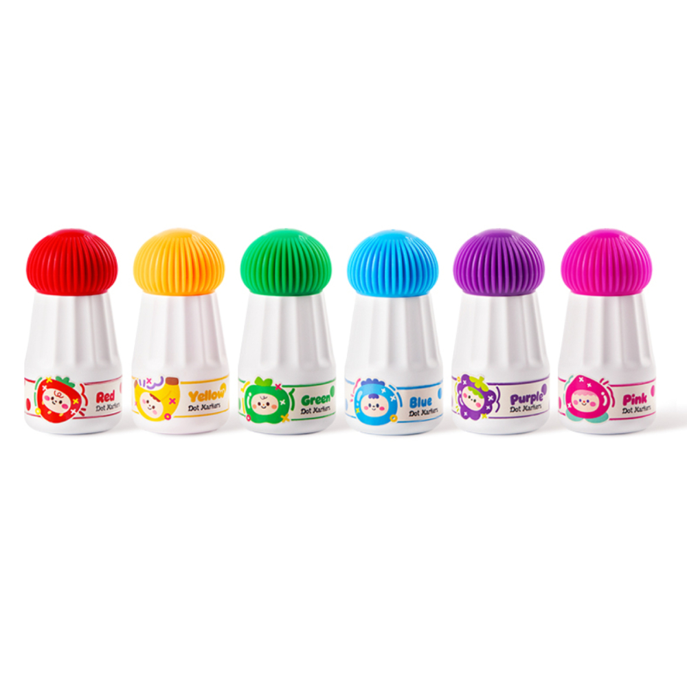 Set 6 Carioci Do a Dot cu Parfum Fructat, Markere Lavabile, 25ml, Varf 18mm, Include 12 Carduri si 3 Role Desen [4]