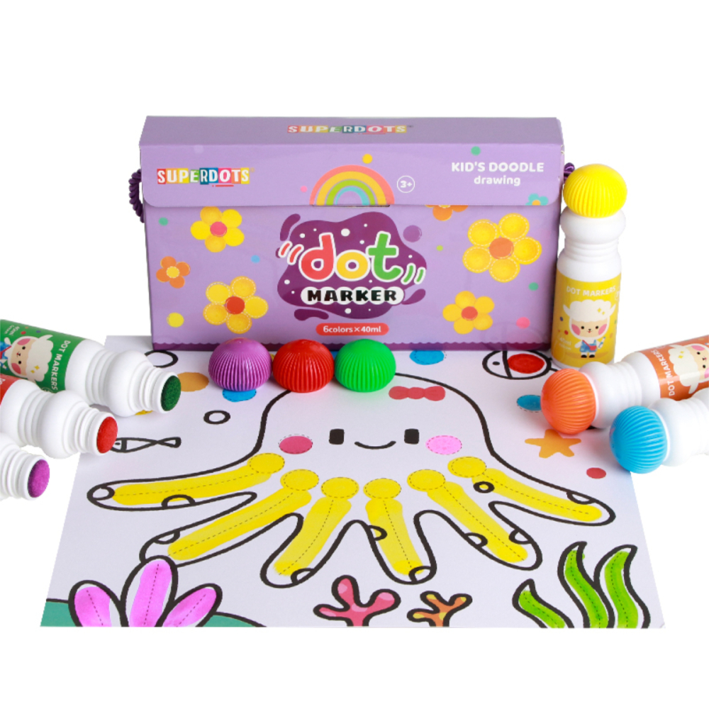 Set 6 Carioci Do a Dot, Varf 18mm, 40ml, Materiale Ecologice, Desen Creativ pentru Copii [2]
