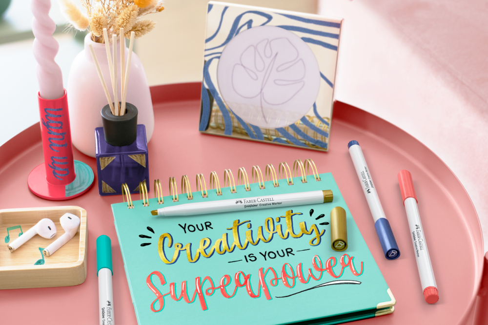 Set 6 markere creative goldfaber caligrafic c bold faber-castell [3]