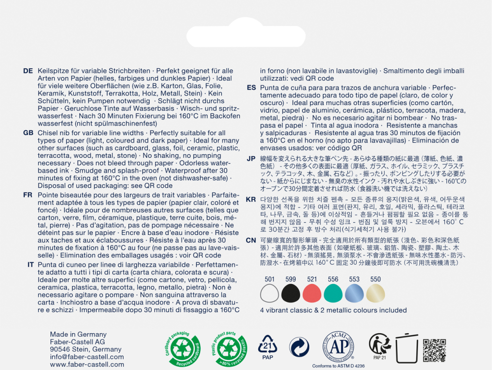 Set 6 markere creative goldfaber caligrafic c bold faber-castell [2]