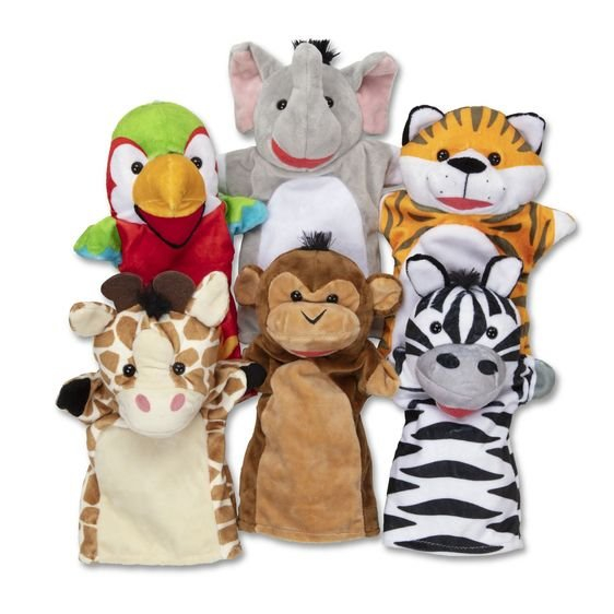 Set 6 papusi de mana Animale Safari - Melissa & Doug [1]