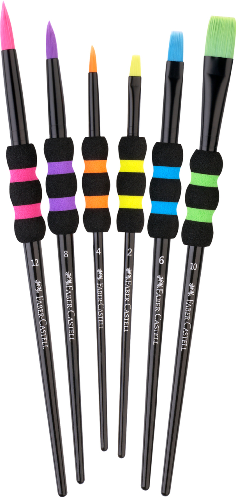 Set 6 pensule soft touch black faber-castell [3]