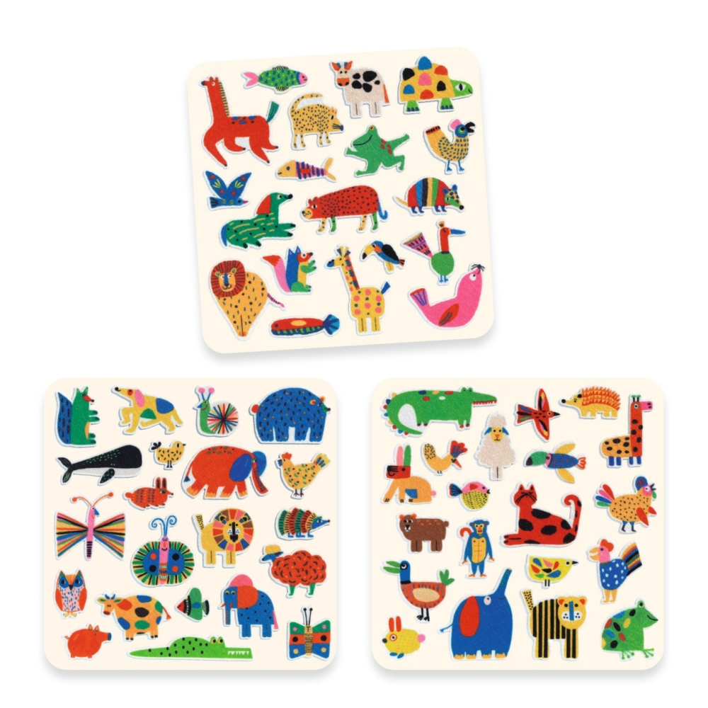 Set 60 stickere din fetru - Animale Vesele, Djeco Baiat, Fata, varsta 3 - 6 ani, 6 - 9 ani [4]