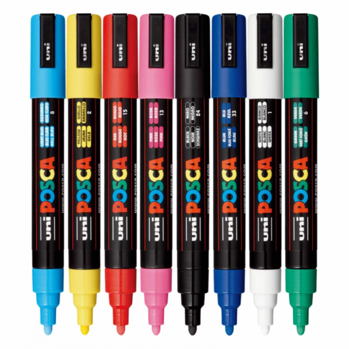Set 8 Carioci POSCA, Marker 1.8-2.5 MM, PC-5M - Micostore.ro [2]