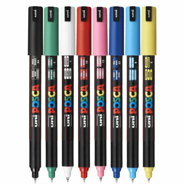 Set 8 Carioci POSCA cu Varf Subtire, Marker 0.7 MM, PC-1MR [4]