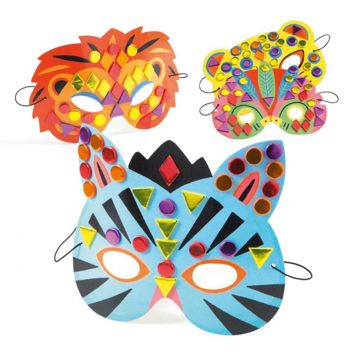 Masti Carnaval din Hartie pentru Copii cu Animale DIY, Djeco [4]