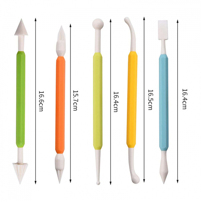 Set 9 instrumente multifunctionale pentru modelare lut si fondant [4]