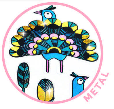 Set abtibilduri, mini stickere - Pauni, Djeco [2]