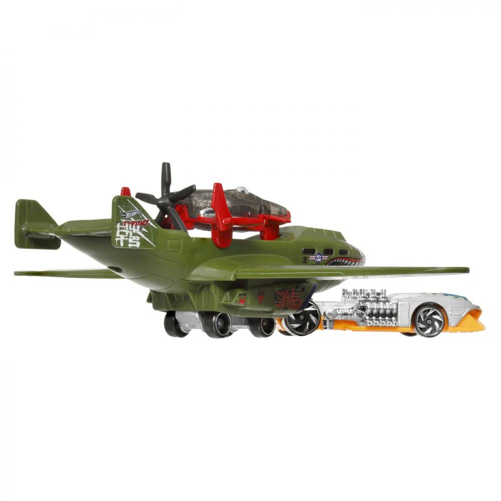 Set avion si masina hot wheels super rigs turbolence tug, varsta de la 3 ani la 12 ani [6]