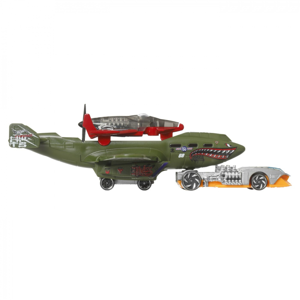 Set avion si masina hot wheels super rigs turbolence tug, varsta de la 3 ani la 12 ani [2]