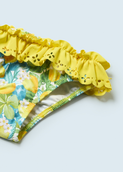 Set 2 slipi bebe, decorat cu volanase si imprimeu fructe,Galben [4]