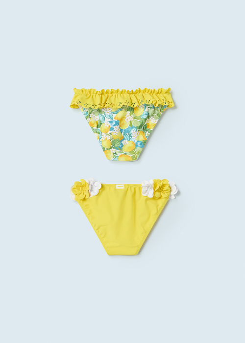 Set 2 slipi bebe, decorat cu volanase si imprimeu fructe,Galben [3]