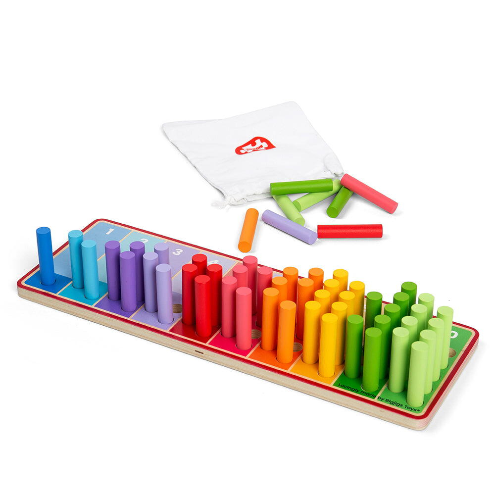 Set betisoare din lemn pentru numarat - Curcubeu [5]