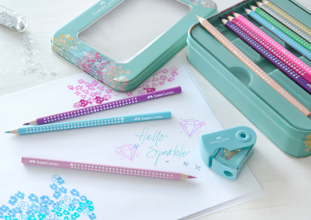 Set cadou 20 creioane colorate sparkle + asc. sleeve faber-caste [4]