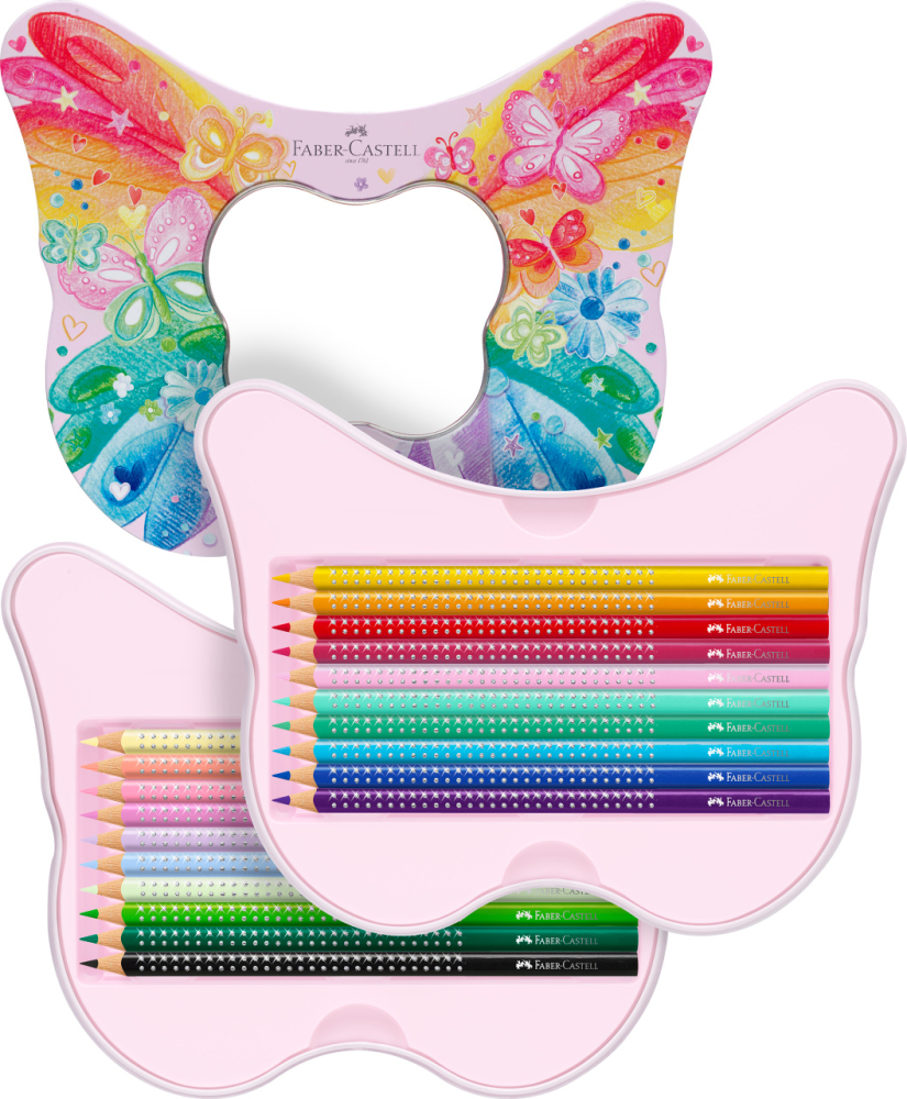 Set cadou 20 creioane colorate sparkle butterfly faber-castell [4]