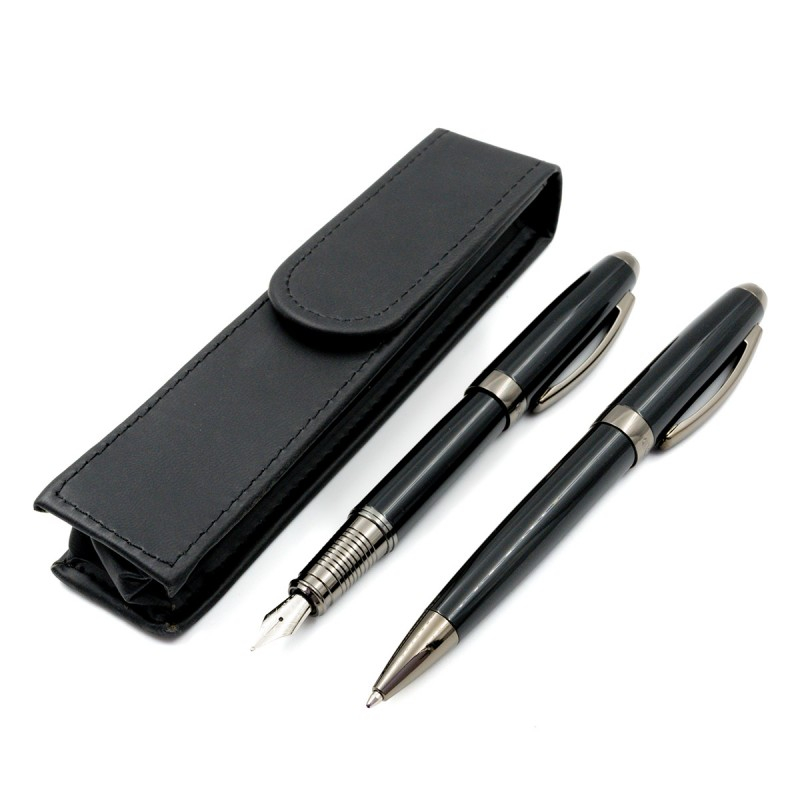 Set cadou stilou + pix + etui Cresco Symphony 850006 SY-02, corp metalic negru [2]