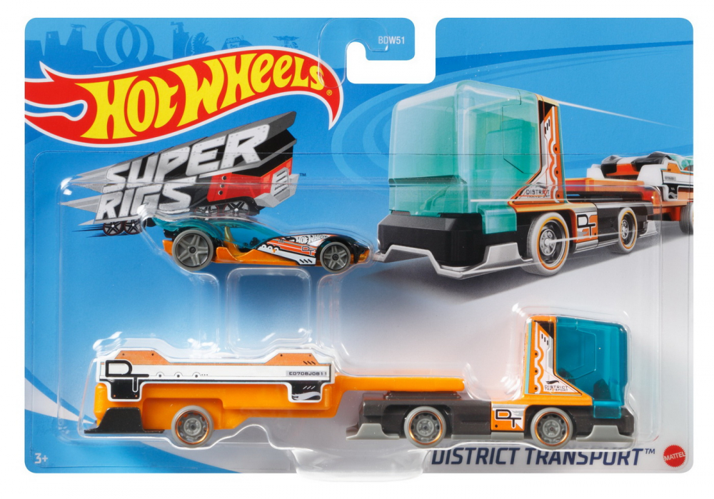 Set camion si masina sport hot wheels district transport, varsta de la 3 ani la 12 ani [1]