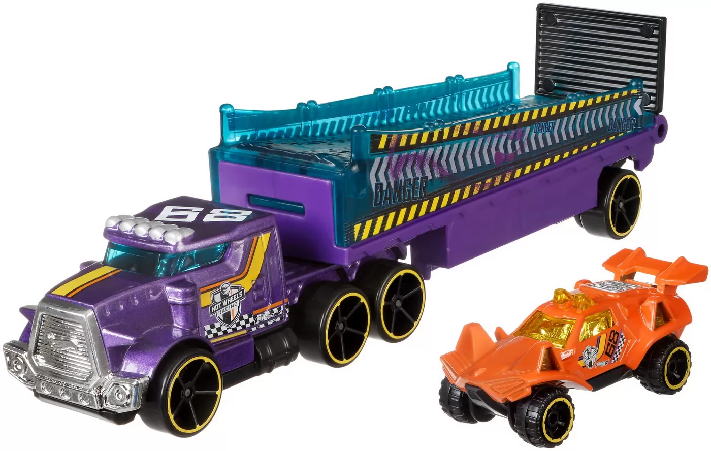 Set camion si masina sport hot wheels rumble road, varsta de la 3 ani la 12 ani [2]