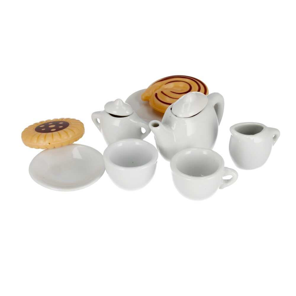 Set cesti si ceainic de pictat, set de ceai din ceramica pentru activitati creative ale copiilor, 14 buc [3]
