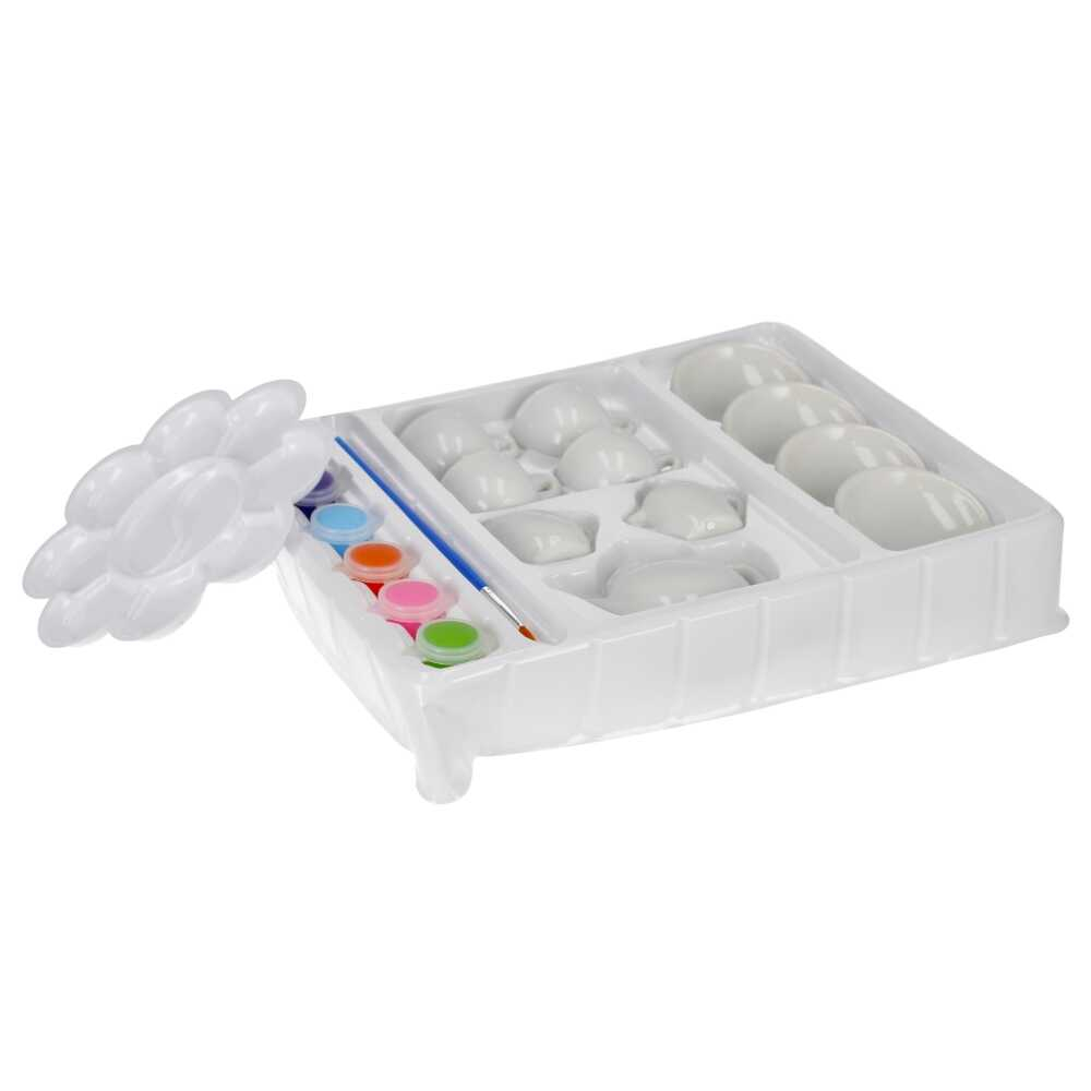 Set cesti si ceainic de pictat, set de ceai din ceramica pentru activitati creative ale copiilor [6]