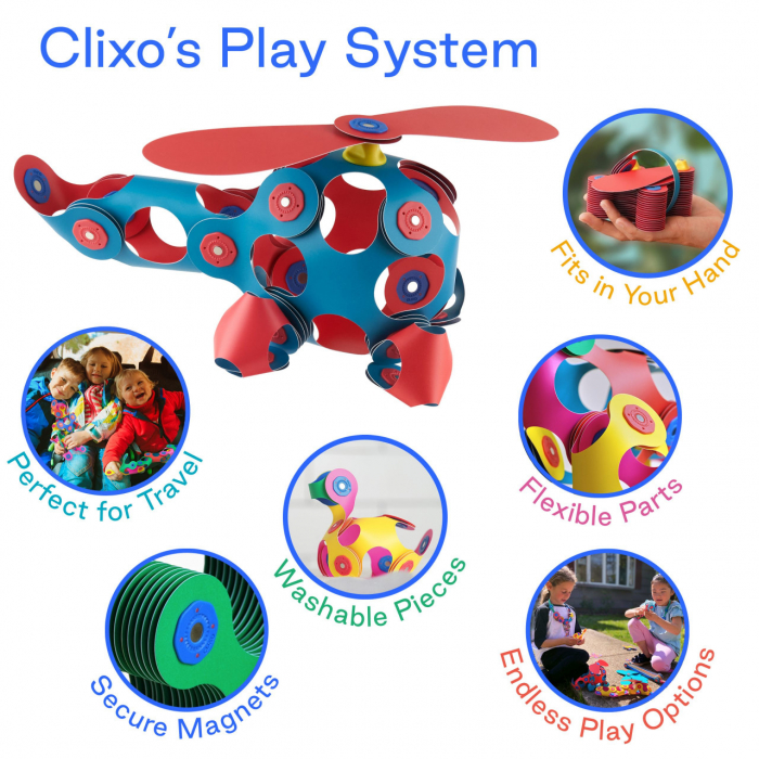 Set Clixo de construit cu magnet, Itsy pack Flamingo, Turquoise 30 piese, varsta 3 - 6, 6 - 9 ani, Baiat, Fata [4]