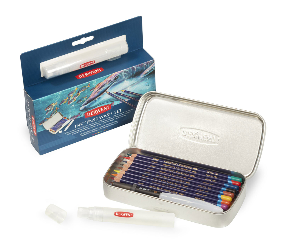 Set complet desen professional inktense cutie metal derwent [4]