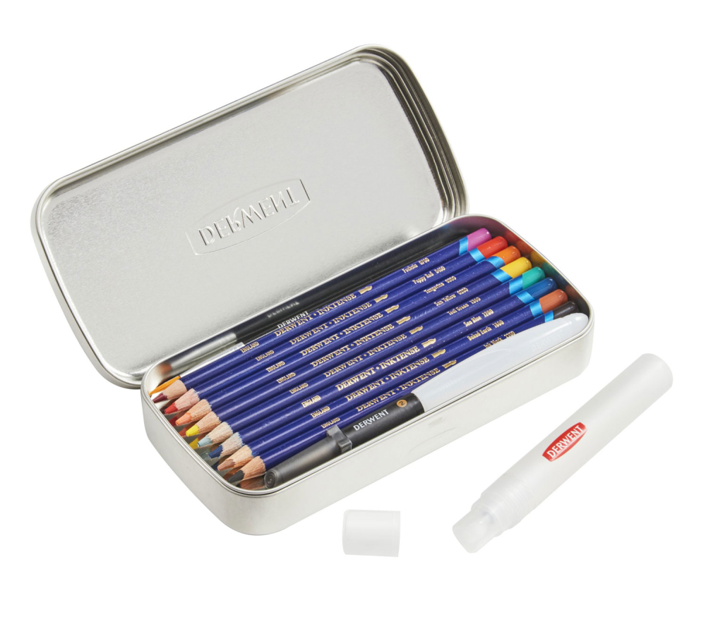 Set complet desen professional inktense cutie metal derwent [3]