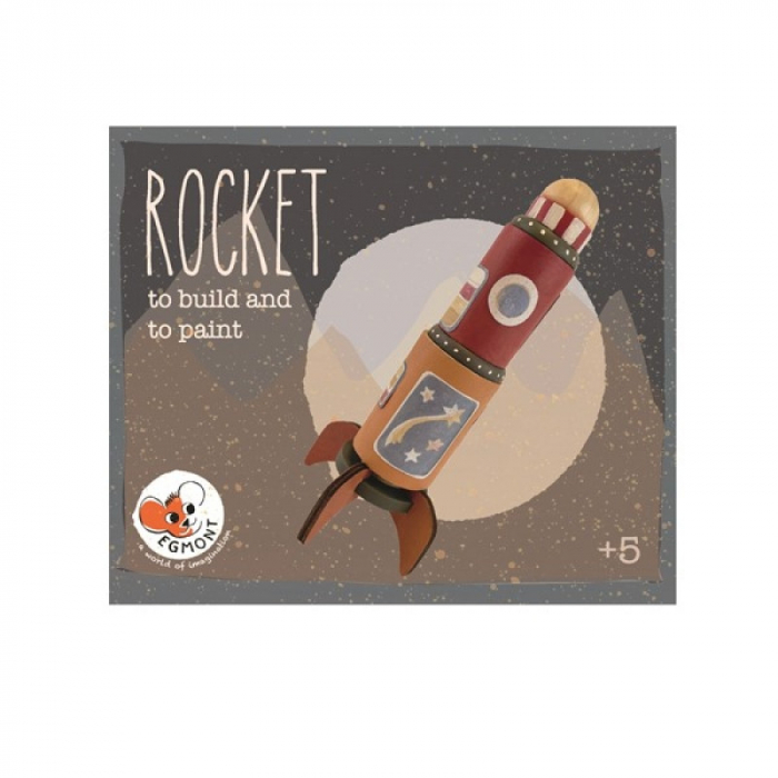 Set craft de pictat, DIY-vehicul spatial pentru copii, din lemn, cu stickere, pensula si acuarele, Egmont toys, varsta 3 - 6, 6 - 9 ani, Baiat [2]