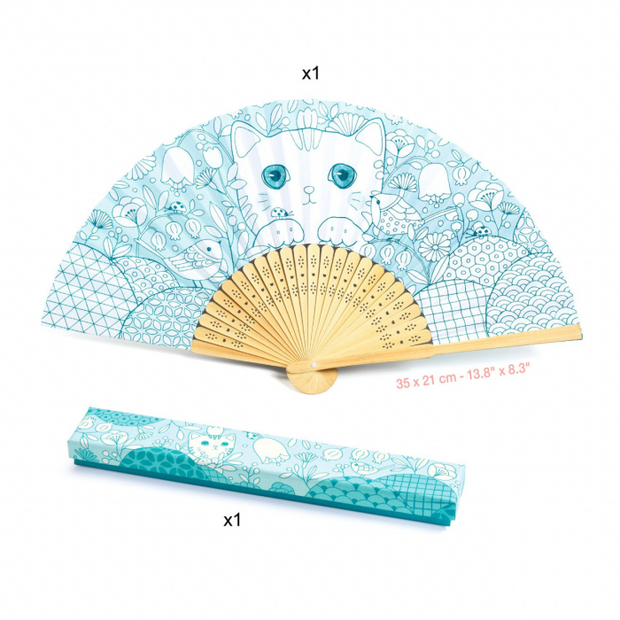 Set creatie copii, DIY, Evantai cu pisici, Koneko, 6 ani+, Djeco, varsta 6 - 9 ani, Fata [3]