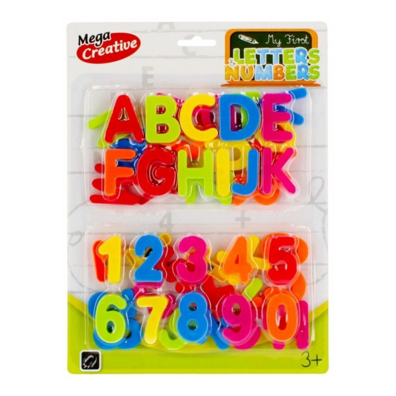 Set creatie litere si cifre magnetice, 50 pcs/blister, diverse culori, MegaCreative, 462721 [1]