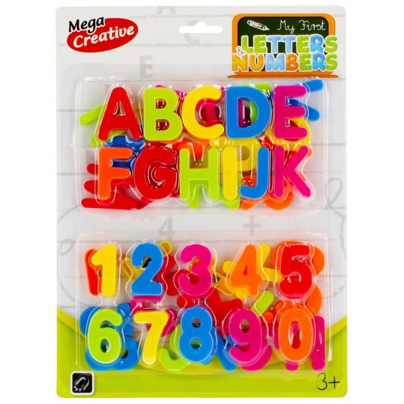 Set creatie litere si cifre magnetice, 50 pcs/blister, diverse culori, MegaCreative, 462721 [2]