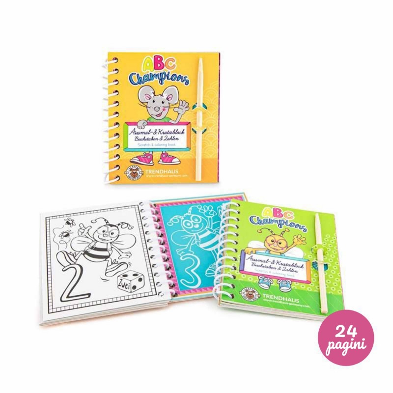 Set creatie notes razuibil+creion 24 pagini, Scratchbook Trendhaus, 8,5x10.5 cm, CH28645 [2]