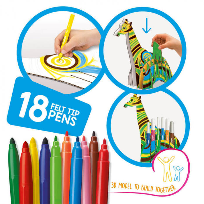 Set articole creative CARIOCA Create & Color - Girafa 3D. [3]