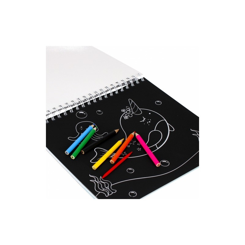 Set creativ - Carte cu activitati, Crazy Creatures, cu 6 creioane colorate, Starpak, 497703 [5]
