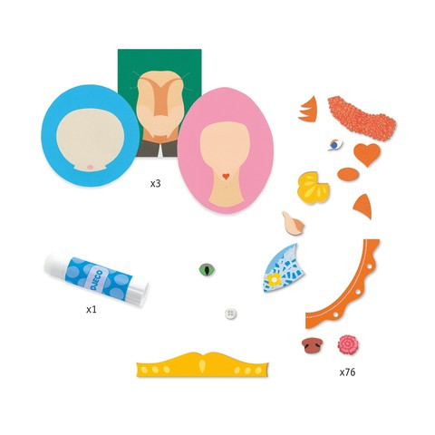 Set creativ colaje Portrete de familie, Djeco, varsta 3 - 6 ani, Baiat, Fata [2]