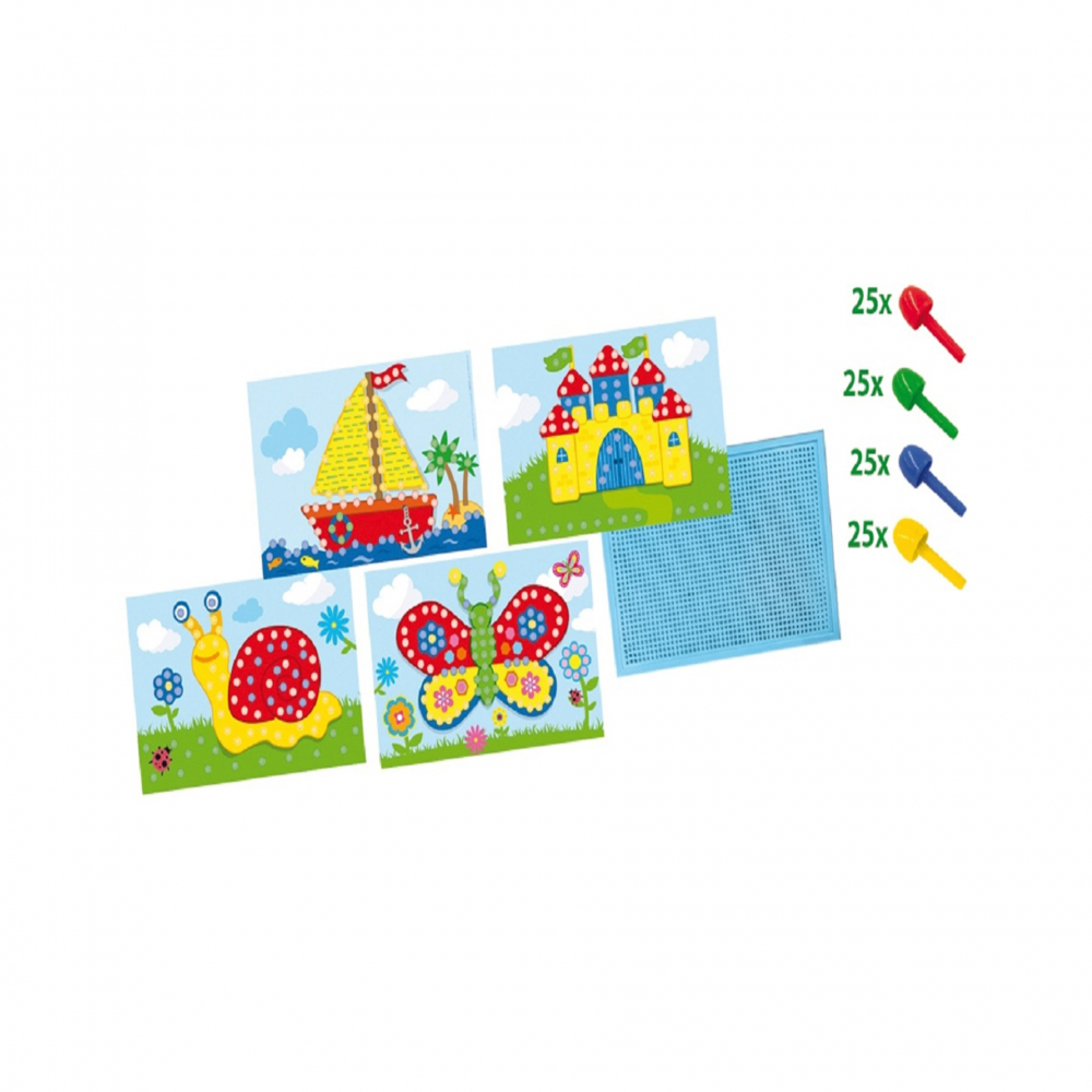 Set creativ de jucarie mozaic - Jucarie Tabla mozaic cu carduri [6]