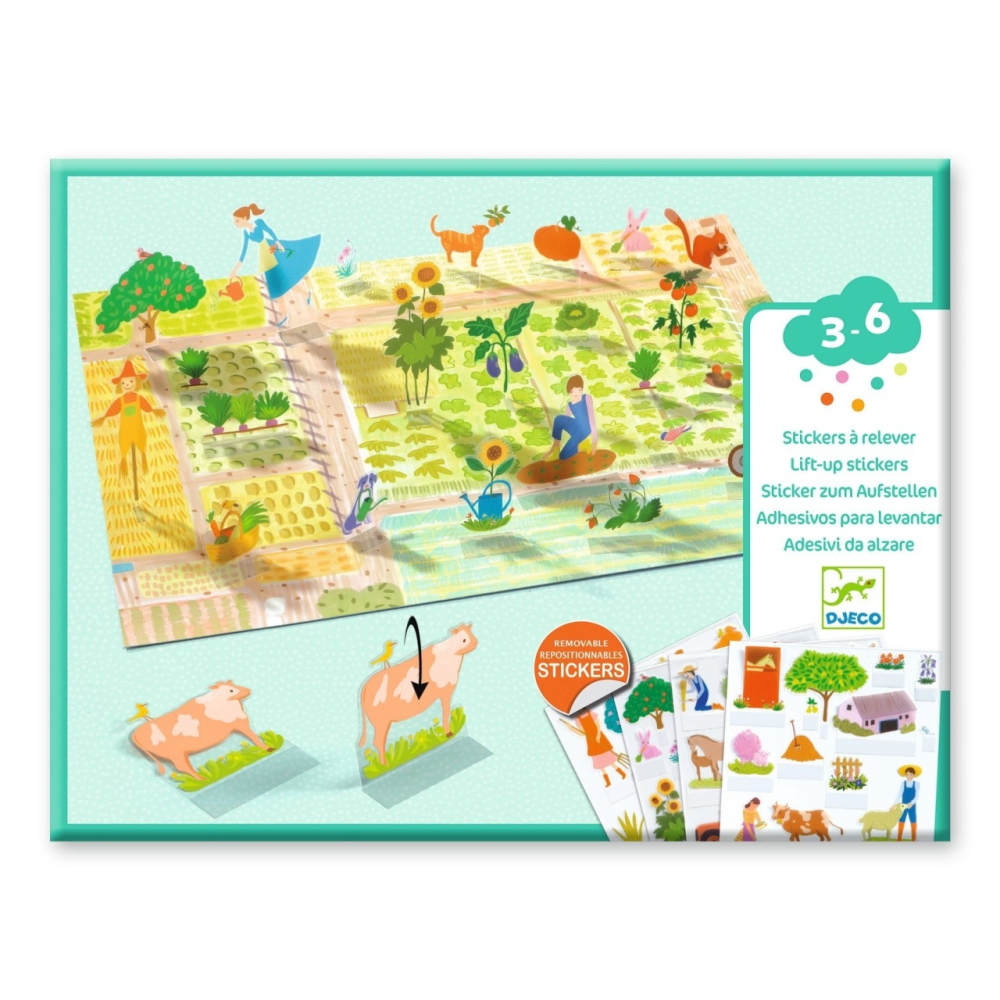 Set creativ de stickere reutilizabile Ferma, Djeco pentru Baiat, Fata varsta 45722 [1]