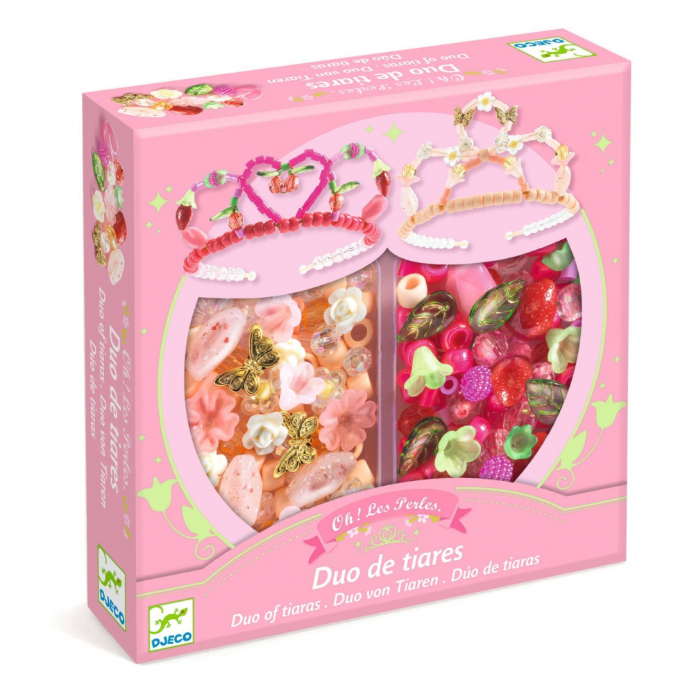 Set creativ diademe roz, Djeco, varsta 3 - 6, 6 - 9 ani, Fata [1]