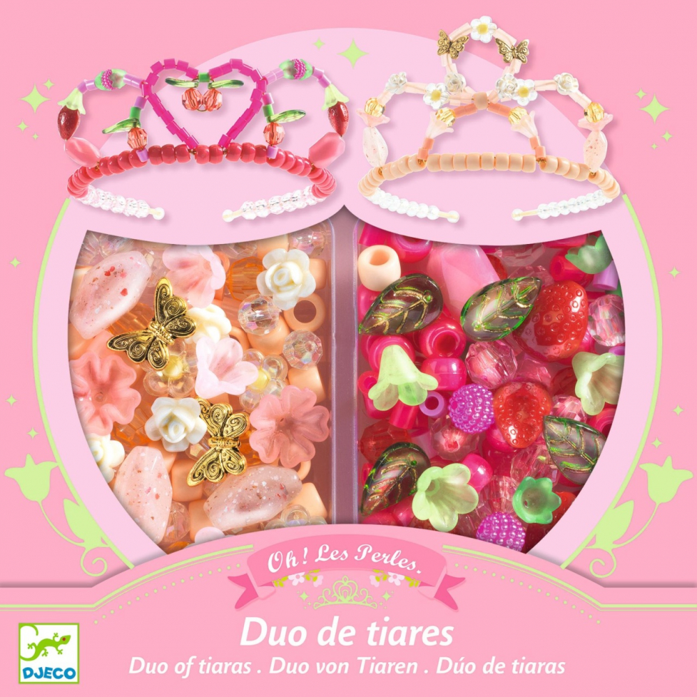 Set creativ diademe roz, Djeco, varsta 3 - 6, 6 - 9 ani, Fata [4]