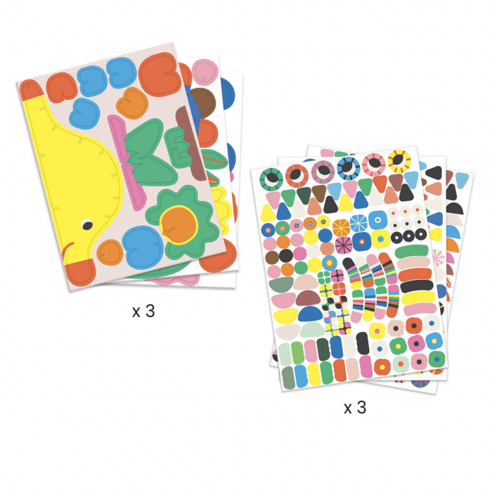 Animale 3D, Set creativ de colaj, Djeco, varsta 3 - 6 ani, Baiat, Fata [3]